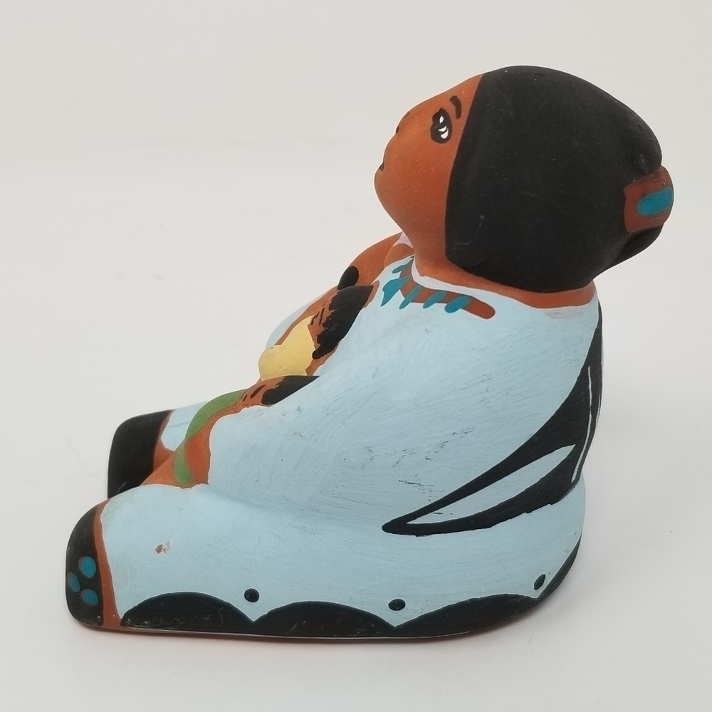 Acoma Storyteller Doll Three Children Native American Pottery Figurine Signed - Picture 15 of 16